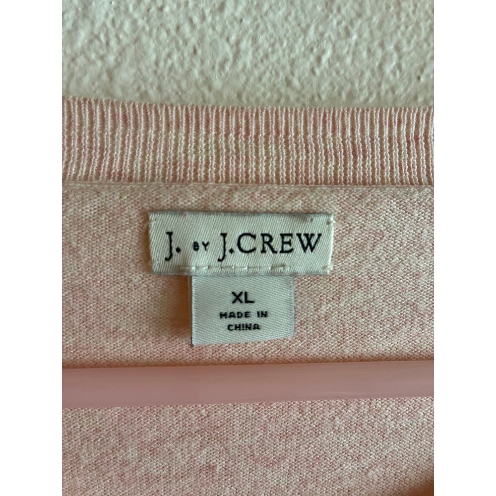 J. BY J. CREW | Pink Lightweight Knit Crew Neck Sweater 100% Cotton | XL - Picture 4 of 5